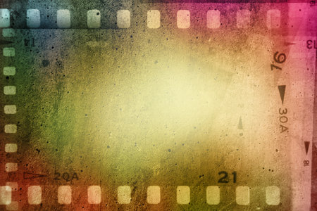 Colorful film negative frames backgroundの写真素材