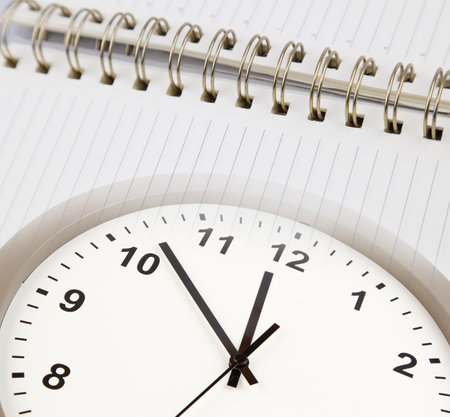 Clock face and diary compositeの写真素材