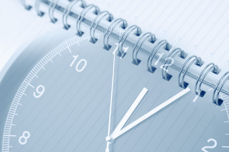 Clock face and diary compositeの写真素材