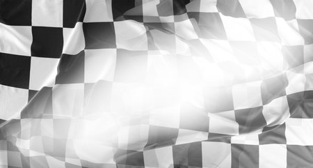 Checkered black and white racing flagの写真素材