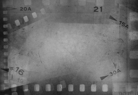 Film negative frames grey backgroundの写真素材