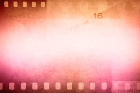 Orange pink film negative frames background. Copy spaceの写真素材