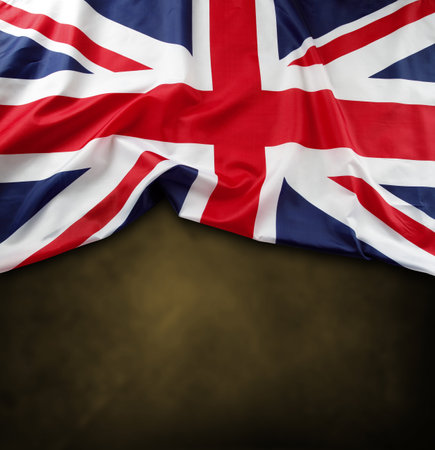 Union Jack flag on brown backgroundの写真素材
