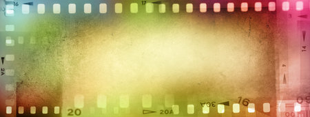Colorful film negative frames backgroundの写真素材