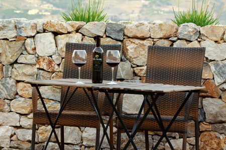 Romantic Wine For Two Al Frescoの写真素材