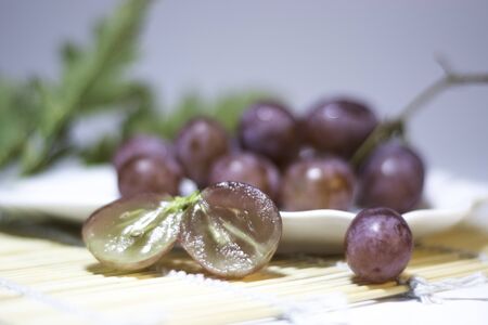 Grape on table close-upの写真素材