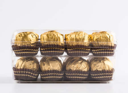 Chocolate bars stack isolated on white backgroundのeditorial素材