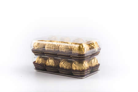 Chocolate bars stack isolated on white backgroundのeditorial素材