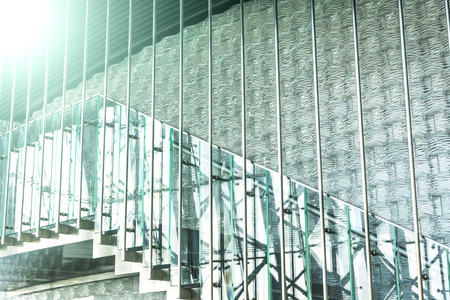 Modern office building stairway glass with windowsのeditorial素材
