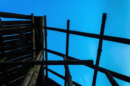 wood sky house architecture oldの写真素材