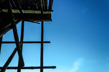 wood sky house architecture oldの写真素材