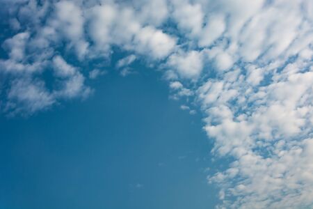 blue sky background with tiny clouds