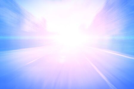 blured road with sun