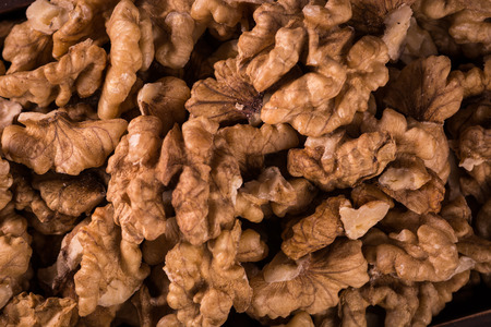 Big shelled walnuts background
