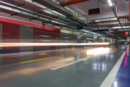 Parking garage underground interiorのeditorial素材