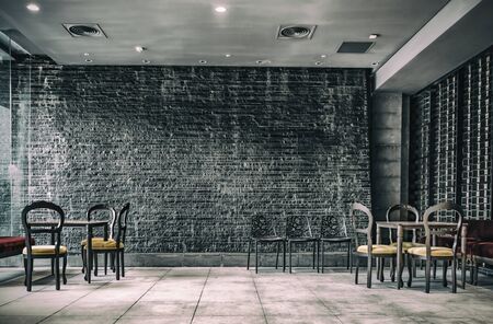 Beautiful rattan chair and tableの写真素材