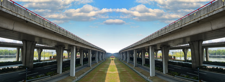 Highway Bridge with sky background