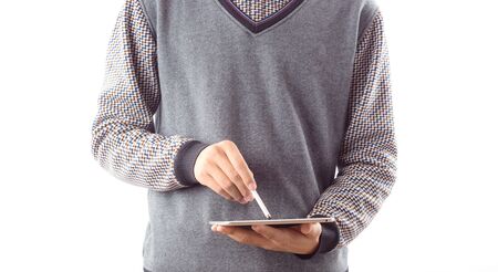 The young business man using a Tablet PCの写真素材