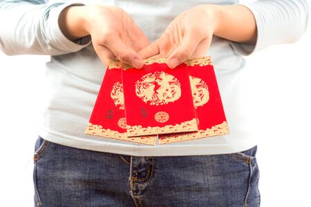 asia girl get Red Pocketsのeditorial素材