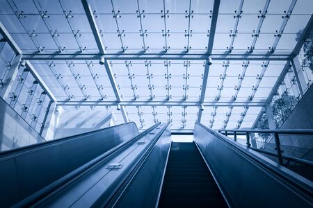 modern escalator in shopping center