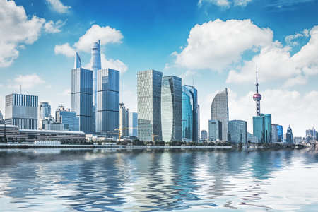 modern skyline and buildings in shanghai China