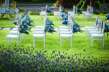 Chairs for wedding ceremonyの写真素材