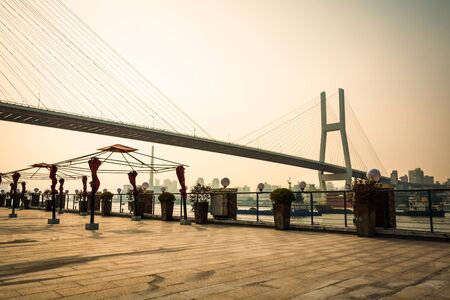 One of the most important bridge between Shanghai: Shanghai Nanpu Bridge.の写真素材