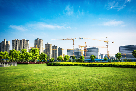 park in lujiazui financial centreの写真素材