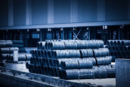 Stack of round steel barのeditorial素材