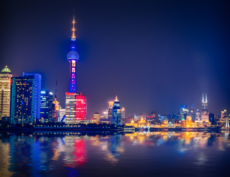 Shanghai at night, Chinaのeditorial素材