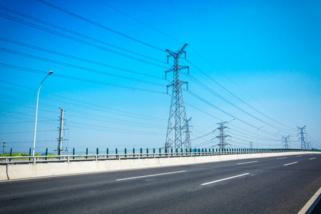 road and skyの写真素材