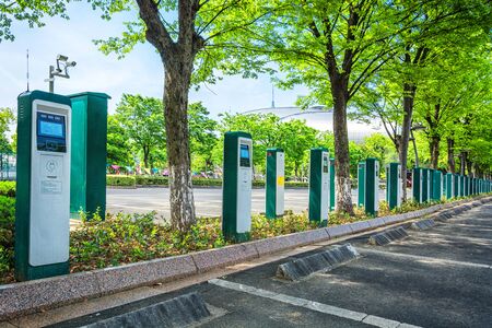 electric vehicle parkingの写真素材