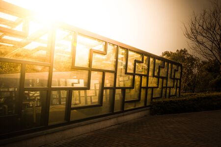 abstract business interior, view of skyのeditorial素材
