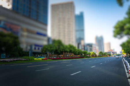 clean road of city , rapid city traffic.の写真素材