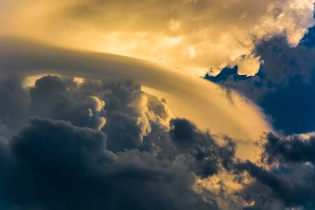 Fiery orange sunset sky.の写真素材