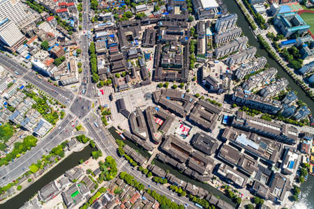 a bird's eye view of shanghaiの写真素材