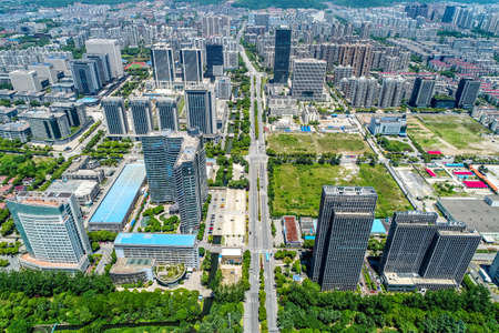a bird's eye view of shanghaiの写真素材