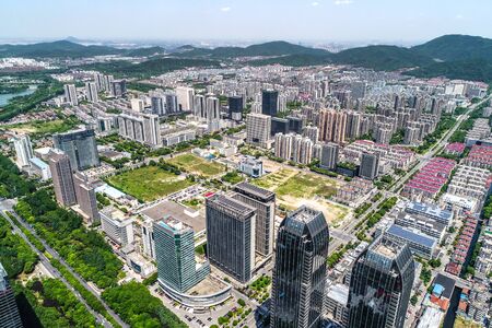 a bird's eye view of shanghaiの写真素材