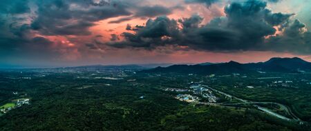 Sunset in mountains