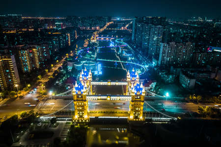 skyline city in the night