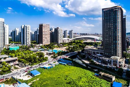 city with parkの写真素材