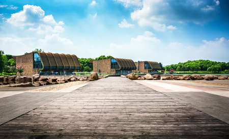 buildings in parkのeditorial素材