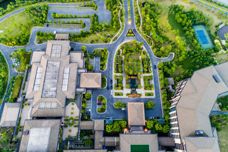 aerial view of high rise buildings
