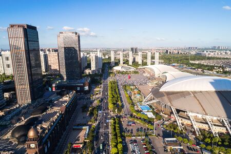 a bird's eye view of Chinese city