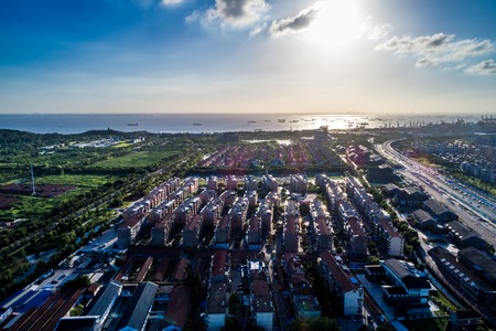 modern buildings in Nantongの写真素材
