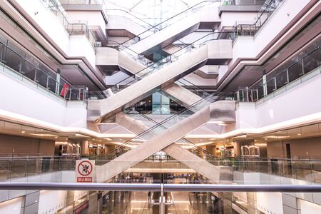 Escalator in a shopping mall in Hong Kong