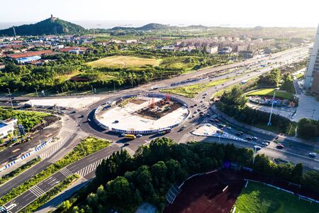 aerial view of intersection