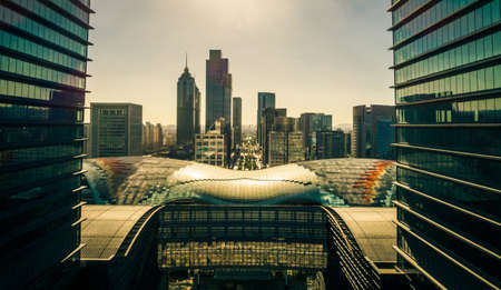 modern business buildings in city of China.のeditorial素材