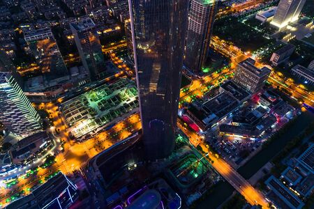 skyline city in the night