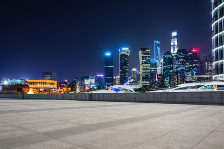 Shanghai at night, Chinaの写真素材